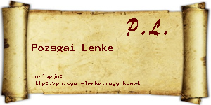 Pozsgai Lenke névjegykártya